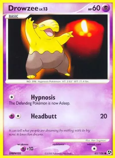 Drowzee 65/106 Great Encounters Pokemon card