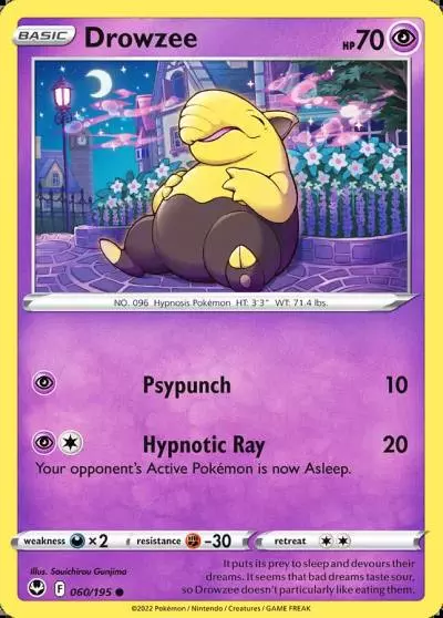 Drowzee 60/195 Silver Tempest Pokemon card