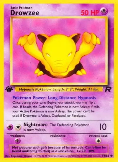 Drowzee 54/82 Team Rocket Pokemon card