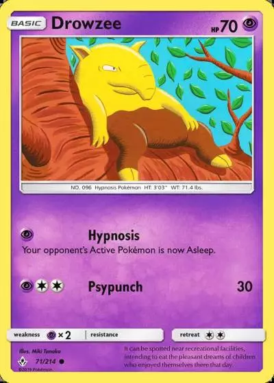 Drowzee 71/214 Unbroken Bonds Pokemon card