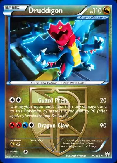 Druddigon 94/135 Plasma Storm Pokemon card