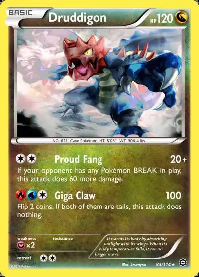 Druddigon 83/114 Steam Siege Pokemon card