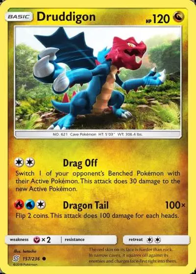 Druddigon 157/236 Unified Minds Pokemon card