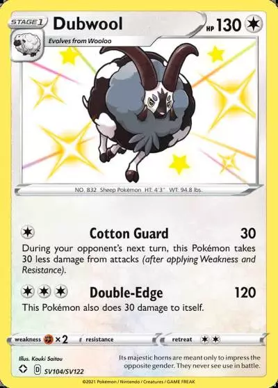 Dubwool SV104/122 Shining Fates Shiny Vault Pokemon card