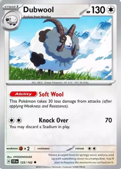 Dubwool 125/142 Stellar Crown Pokemon card