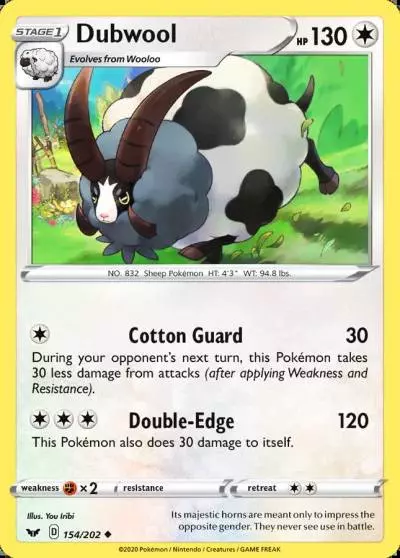 Dubwool 154/202 Sword & Shield Pokemon card