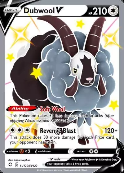Dubwool V SV120/122 Shining Fates Shiny Vault Pokemon card