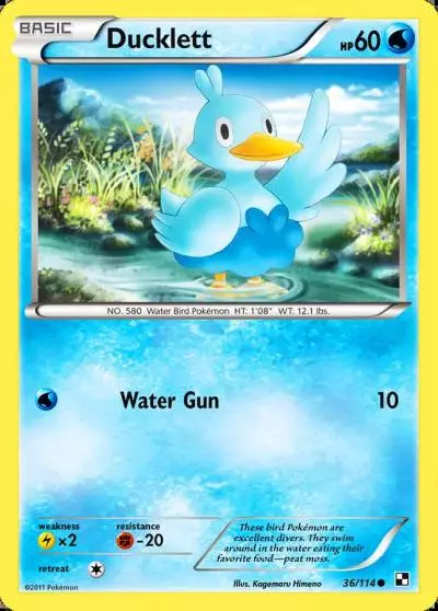 Ducklett 36/114 Black & White Pokemon card