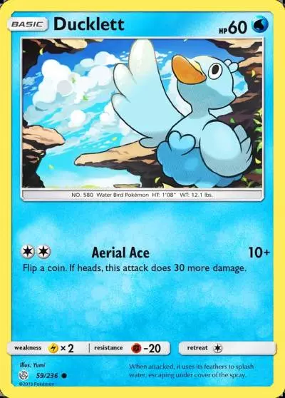 Ducklett 59/236 Cosmic Eclipse Pokemon card
