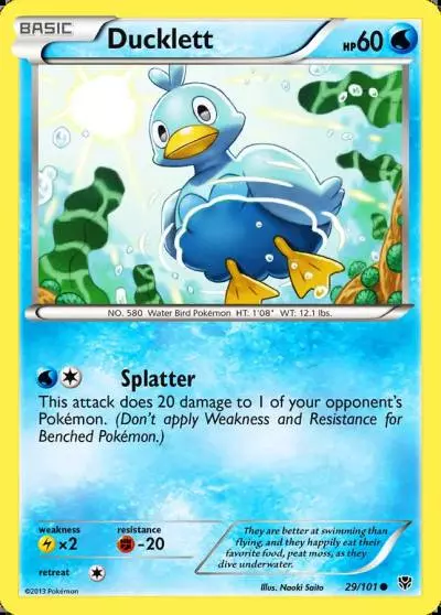 Ducklett 29/101 Plasma Blast Pokemon card