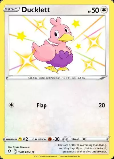 Ducklett SV095/122 Shining Fates Shiny Vault Pokemon card