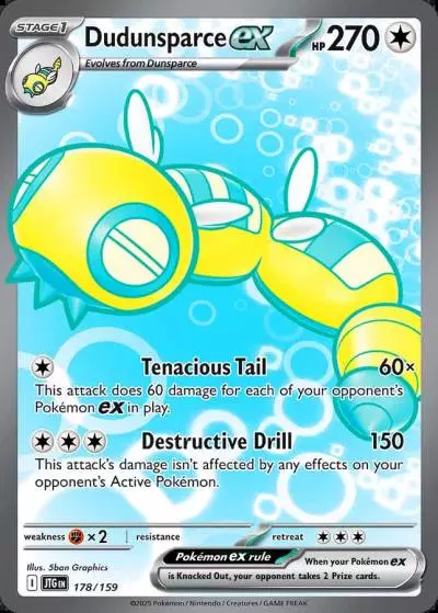 Dudunsparce ex 178/159 Journey Together Pokemon card