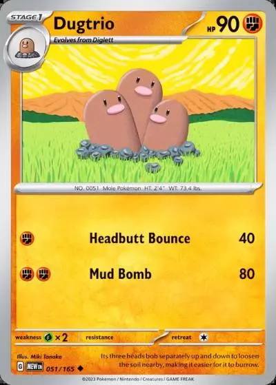 Dugtrio 51/165 151 Pokemon card