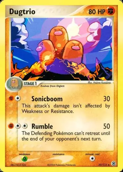 Dugtrio 22/112 FireRed & LeafGreen Pokemon card