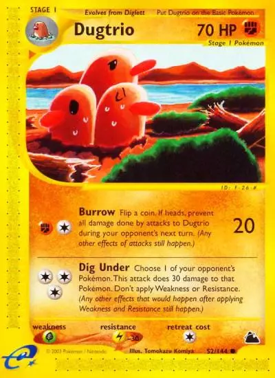 Dugtrio 52/144 Skyridge Pokemon card