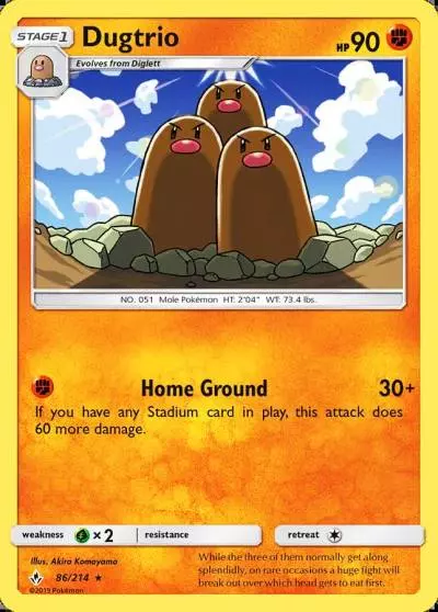 Dugtrio 86/214 Unbroken Bonds Pokemon card