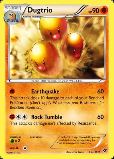 Dugtrio 59/146 XY Pokemon card
