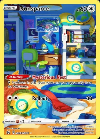Dunsparce GG23/70 Crown Zenith Galarian Gallery Pokemon card