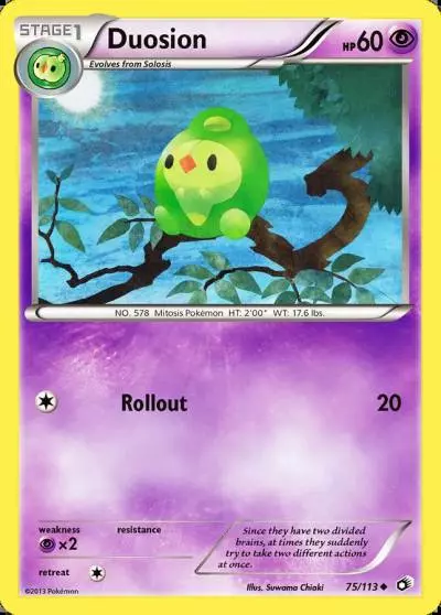 Duosion 75/113 Legendary Treasures Pokemon card