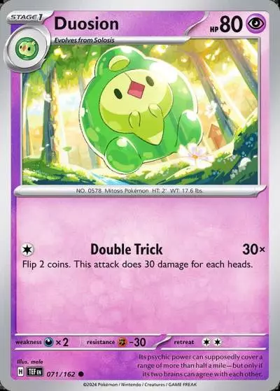 Duosion 71/162 Temporal Forces Pokemon card