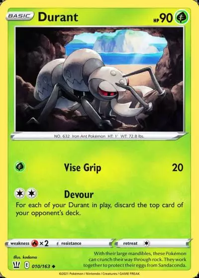 Durant 10/163 Battle Styles Pokemon card