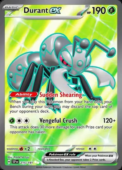 Durant ex 215/191 Surging Sparks Pokemon card