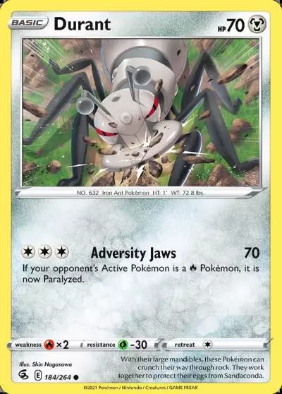 Durant 184/264 Fusion Strike Pokemon card
