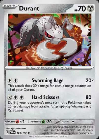Durant 129/182 Paradox Rift Pokemon card