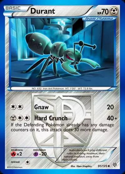 Durant 91/135 Plasma Storm Pokemon card