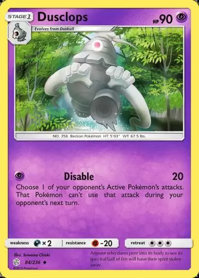 Dusclops 84/236 Cosmic Eclipse Pokemon card