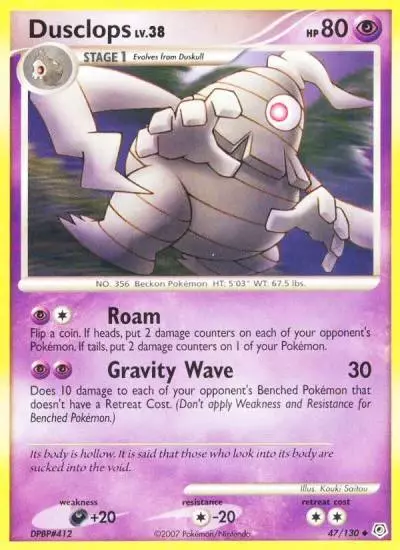 Dusclops 47/130 Diamond & Pearl Pokemon card