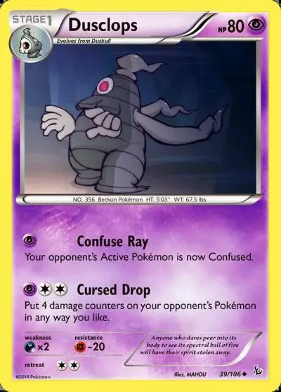 Dusclops 39/106 Flashfire Pokemon card