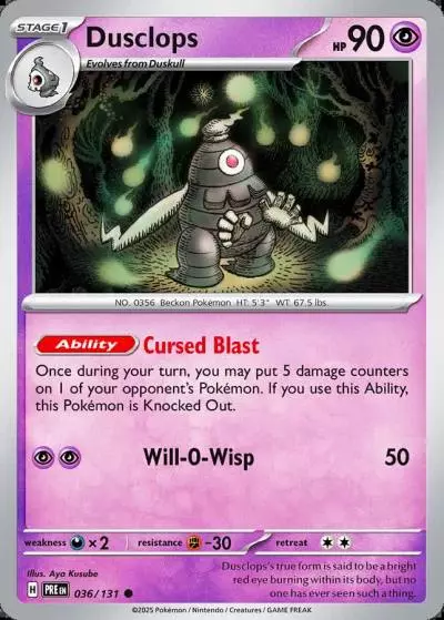 Dusclops 36/131 Prismatic Evolutions Pokemon card
