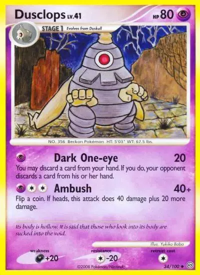 Dusclops 34/100 Stormfront Pokemon card