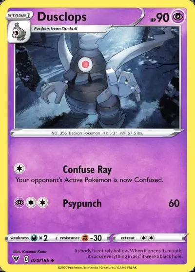 Dusclops 70/185 Vivid Voltage Pokemon card