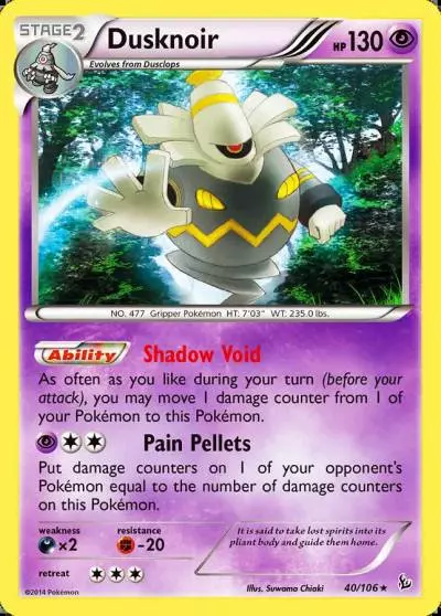 Dusknoir 40/106 Flashfire Pokemon card