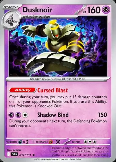 Dusknoir 37/131 Prismatic Evolutions Pokemon card