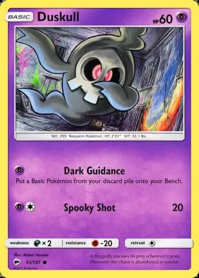 Duskull 51/147 Burning Shadows Pokemon card