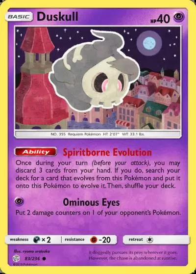 Duskull 83/236 Cosmic Eclipse Pokemon card