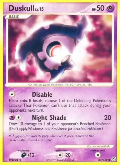 Duskull 80/130 Diamond & Pearl Pokemon card