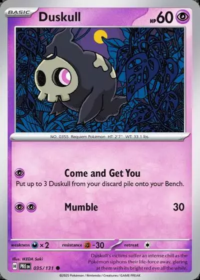 Duskull 35/131 Prismatic Evolutions Pokemon card