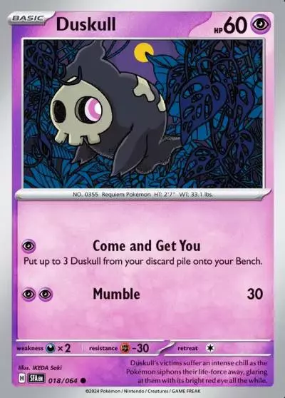 Duskull 18/64 Shrouded Fable Pokemon card