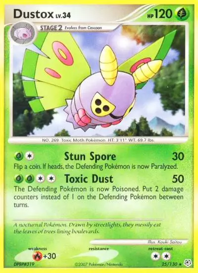 Dustox 25/130 Diamond & Pearl Pokemon card