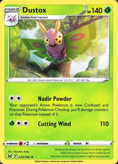 Dustox 10/196 Lost Origin Pokemon card