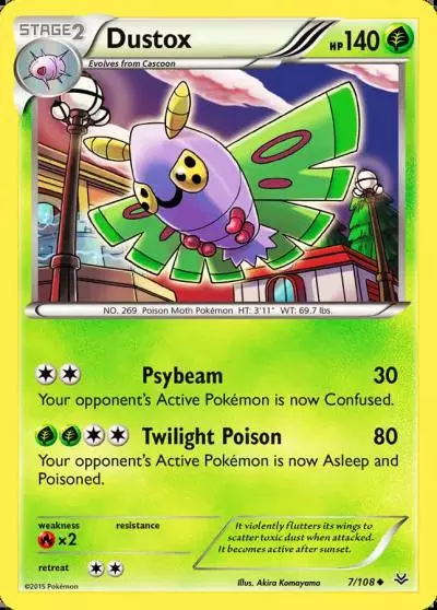 Dustox 7/108 Roaring Skies Pokemon card