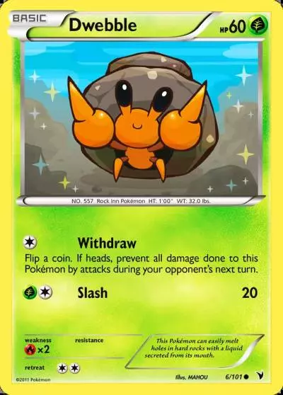 Dwebble 6/101 Noble Victories Pokemon card