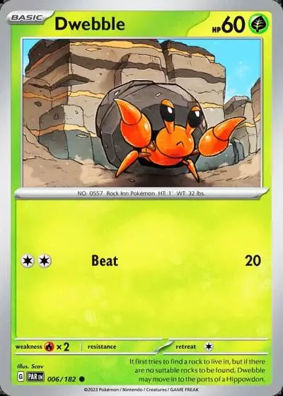 Dwebble 6/182 Paradox Rift Pokemon card