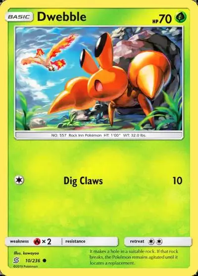 Dwebble 10/236 Unified Minds Pokemon card