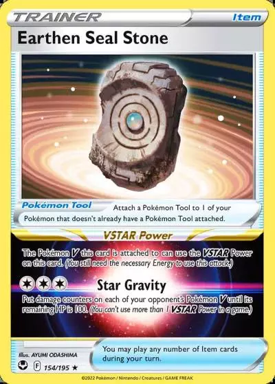 Earthen Seal Stone 154/195 Silver Tempest Pokemon card