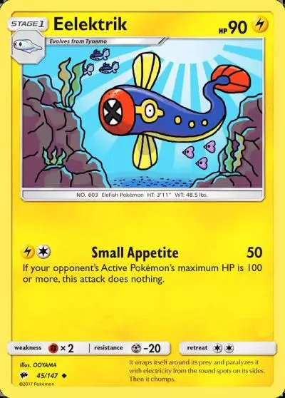 Eelektrik 45/147 Burning Shadows Pokemon card
